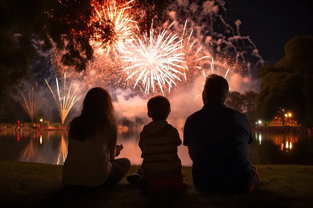 Feu d'artifice baptême à Époisses